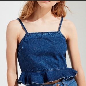 Urban Outfitters Denim Peplum Top